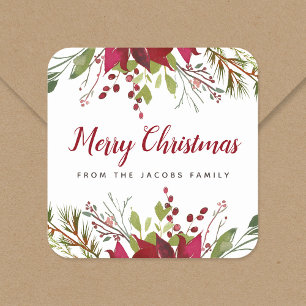 Étiquette de cadeau de Noël de verdure