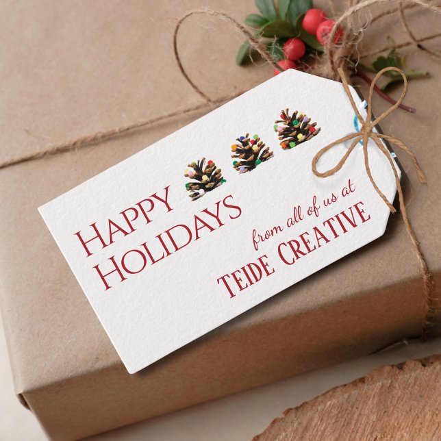 Étiquette de cadeau de Noël d'entreprise simple et (Créateur téléchargé)