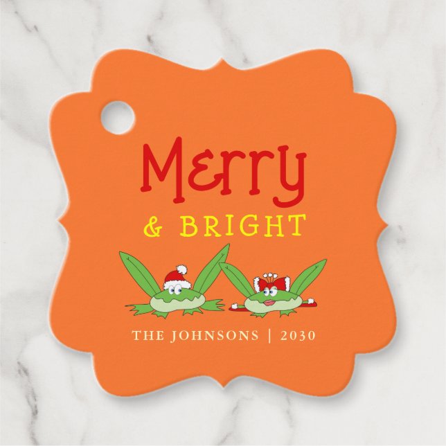 Étiquette de cadeau de Noël drôle, mignonne et joy (Devant)
