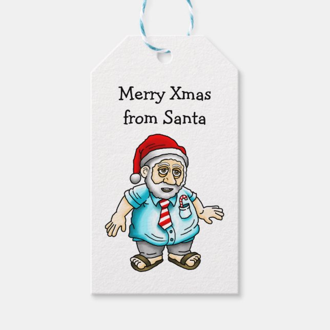 Étiquette de cadeau de Noël du Père Noël (Devant)