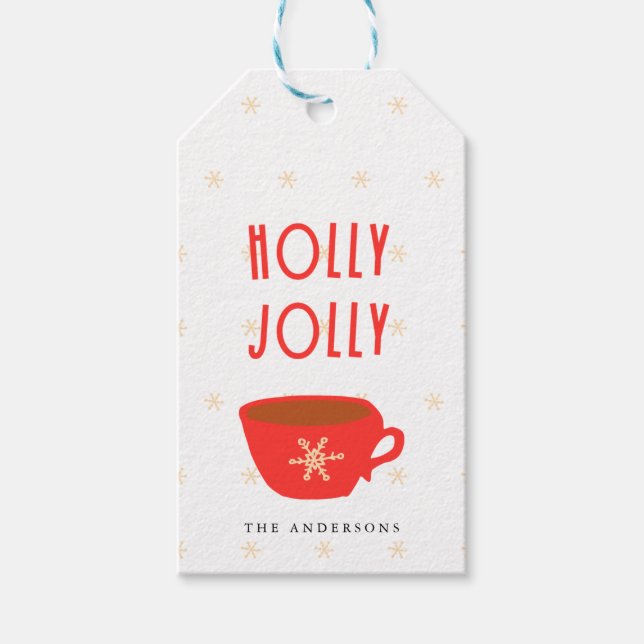 Étiquette de cadeau de Noël Holly Jolly Eggnog (Devant)