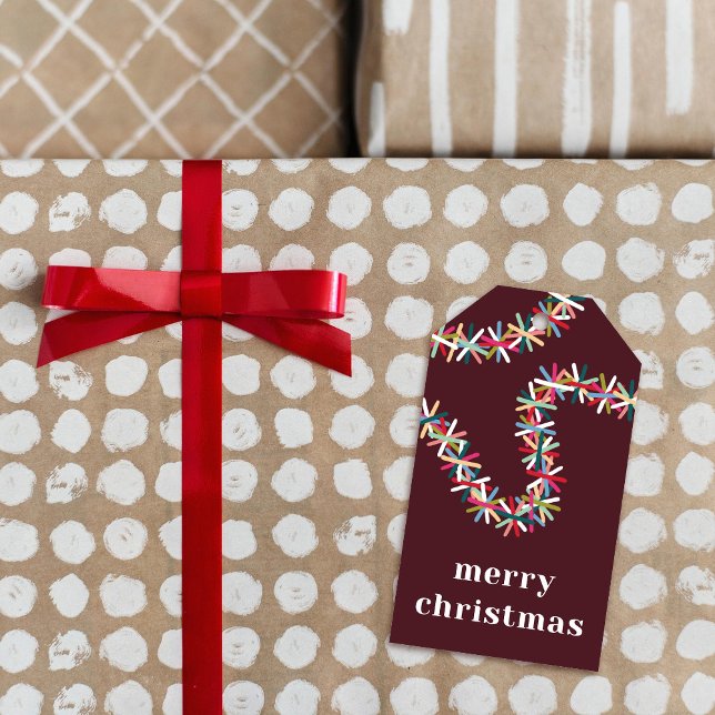 Étiquette de cadeau de Noël joyeux Guirlande de gu (Créateur téléchargé)