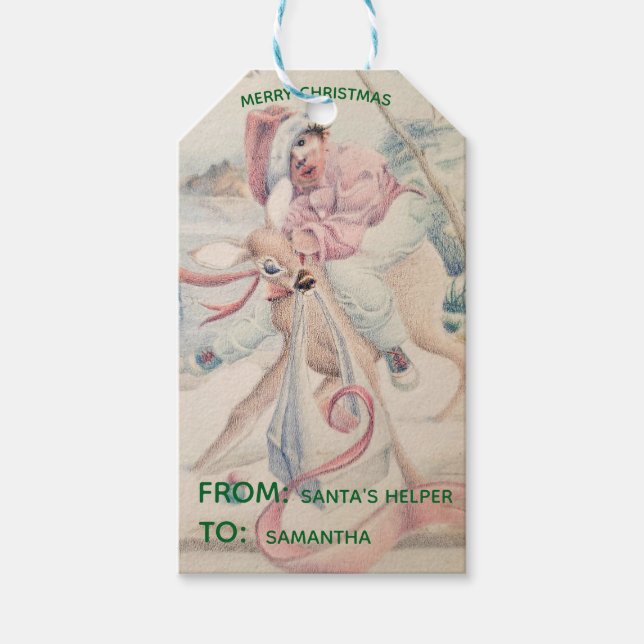 Étiquette de cadeau de Noël personnalisée (Devant)