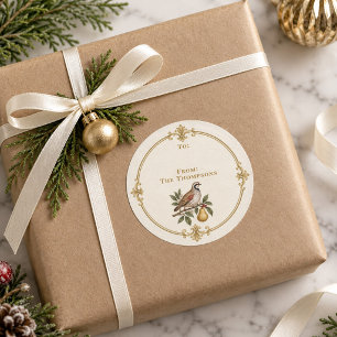 Étiquette de cadeau de Noël personnalisée au perdr