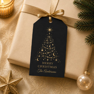 Étiquette de cadeau de Noël personnalisée céleste