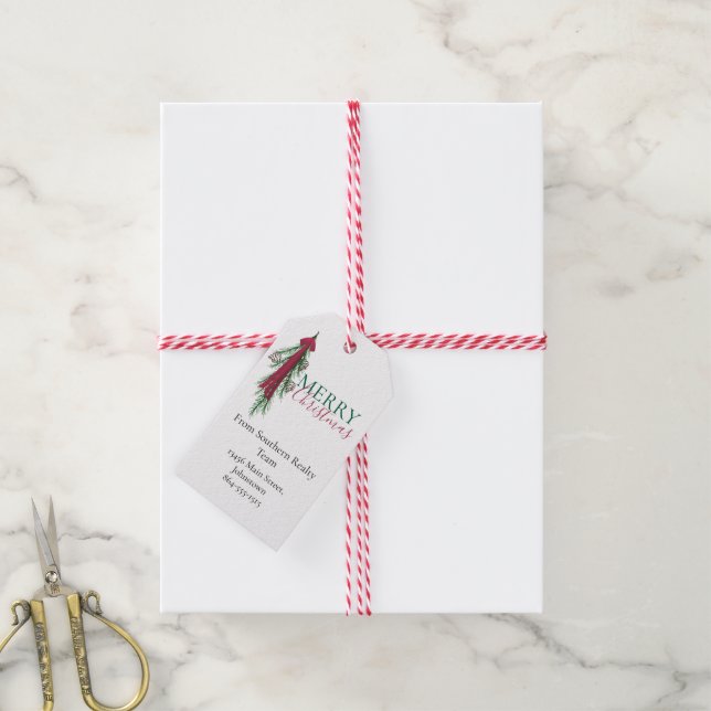 Étiquette de cadeau de Noël personnalisée pour ent (Avec de la ficelle)