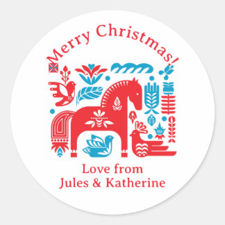 Étiquette de cadeau de Noël personnalisée Scandi R