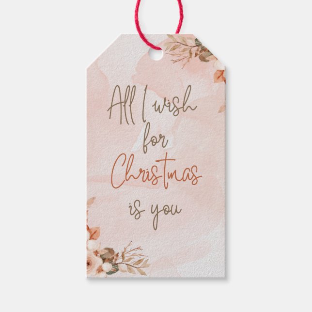 Étiquette de cadeau de Noël pour couple minimalist (Devant)