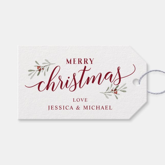 Étiquette de cadeau de Noël pour message au dos de (Devant (Horizontal))