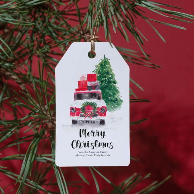 Étiquette de cadeau de Noël pour voiture et arbre (Créateur téléchargé)
