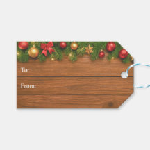 Étiquette de cadeau de Noël rustique – Personnalis