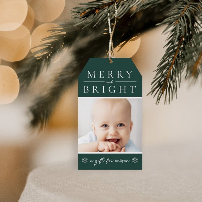 Étiquette de cadeau de Noël verte (Créateur téléchargé)