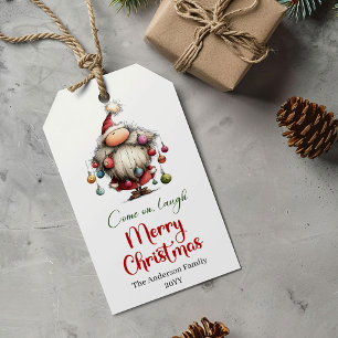 Étiquette de cadeau de Père Noël amusant et ludiqu