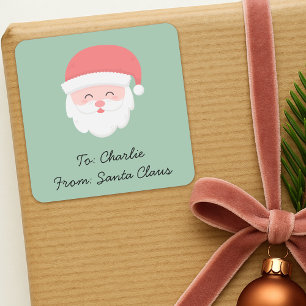 Étiquette de cadeau de Père Noël mignonne   Autoco