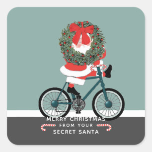 Étiquette de cadeau de Père Noël secret autocollan