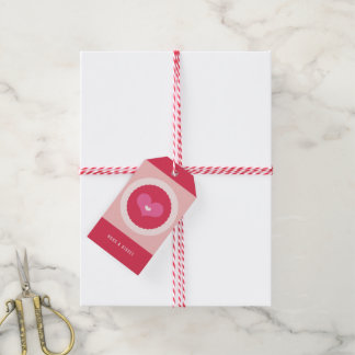 Étiquette de cadeau de photo crantée par amoureux