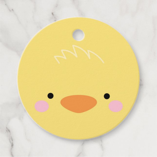 Étiquette de cadeau de poussin pour les amis de fe (Devant)
