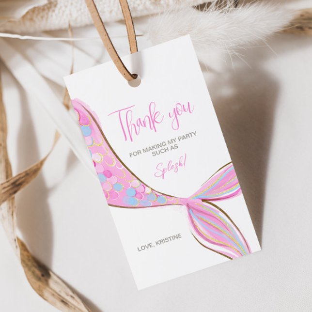 Étiquette de cadeau de queue de sirène violette po (Créateur téléchargé)