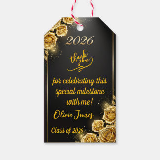Étiquette de cadeau de remise de diplôme noir élég