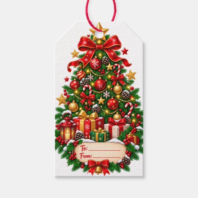 Étiquette de cadeau de sapin de Noël (Devant)
