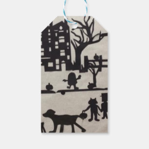 Étiquette de cadeau de scène de Halloween de des