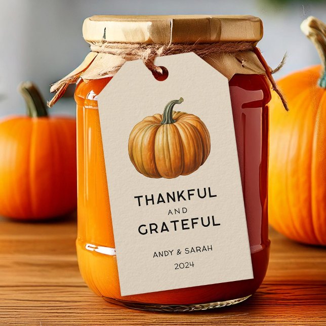 Étiquette de cadeau de Thanksgiving remerciements  (Créateur téléchargé)