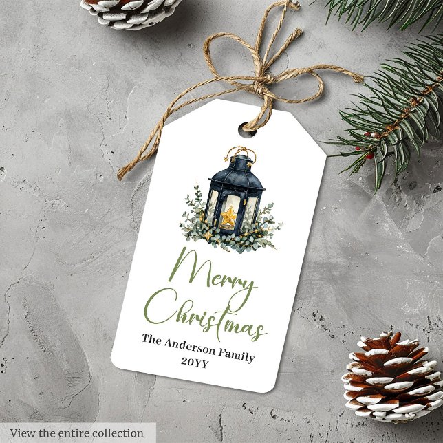 Étiquette de cadeau de vacances élégante Bohème sc (Elegant Boho Scandinavian Holiday Gift Tag

)