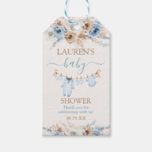 Étiquette de cadeau de vêtements de bébé garçon po