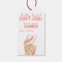 Étiquette de cadeau d'été Salty Hair Don't Care
