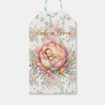 Étiquette de cadeau élégante florale pour Baby Sho