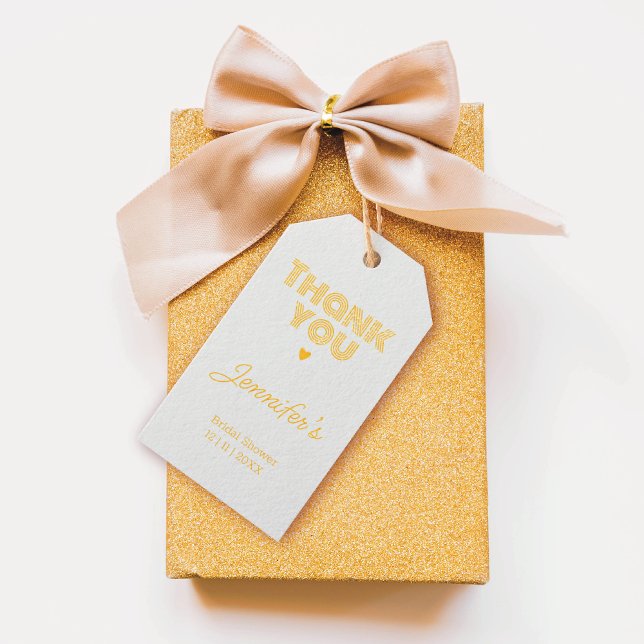 Étiquette de cadeau en feuille pour une douche de  (Créateur téléchargé)