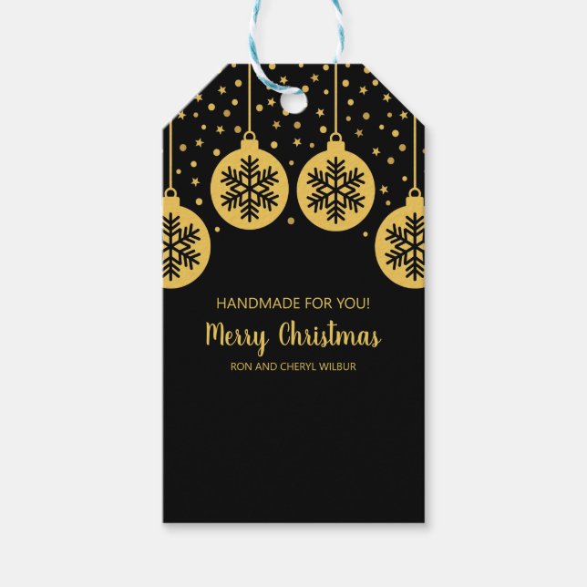 Étiquette de cadeau en or de Noël (Devant)