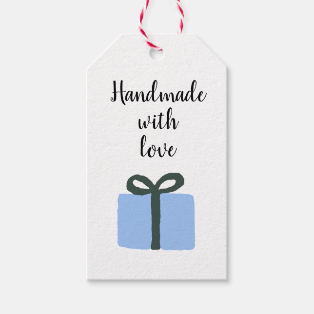 Étiquette de cadeau fait main avec amour (Devant)