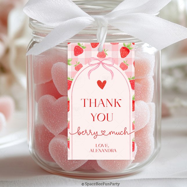 Étiquette de cadeau Faveurs Fraise de Baie (berry strawberry favors tag, strawberry favors tag, berry party favors, strawberry birthday favors, )