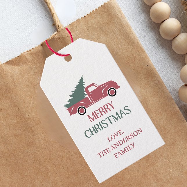 Étiquette de cadeau festive de Noël (Créateur téléchargé)