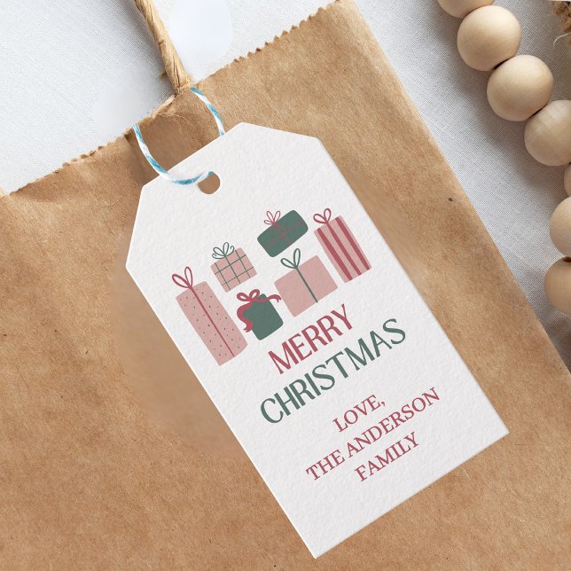 Étiquette de cadeau festive de Noël (Créateur téléchargé)