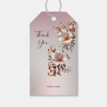 Étiquette de Cadeau Fleurie Rose Décorative