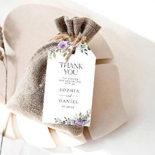 Étiquette de Cadeau Fleurie Violette Élégante