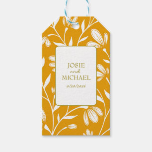 Étiquette de cadeau florale bohème