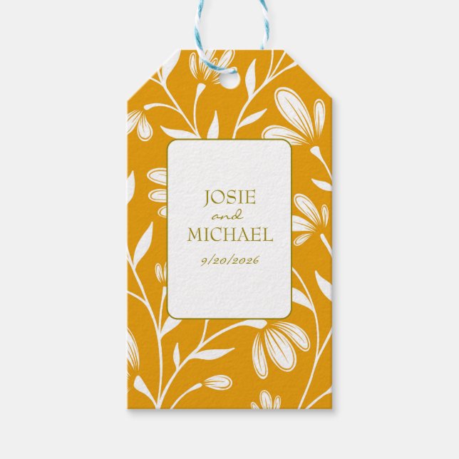 Étiquette de cadeau florale bohème (Devant)