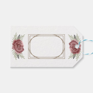 Étiquette de Cadeau Florale – Design Élégant de Ro