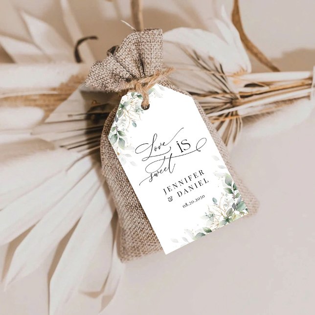 Étiquette de cadeau florale Élégante verdure (Créateur téléchargé)