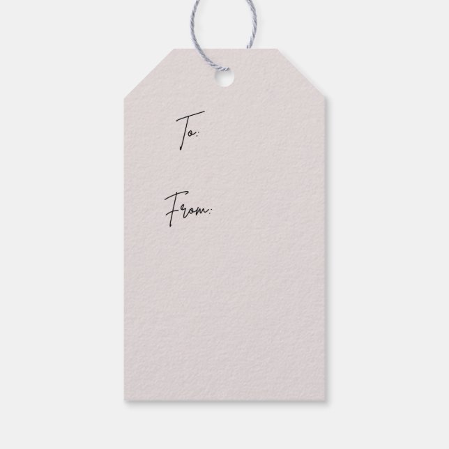 Étiquette de cadeau florale verte et blanche (Dos)