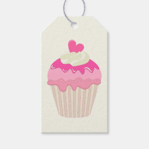 Étiquette de cadeau générique Cupcake rose