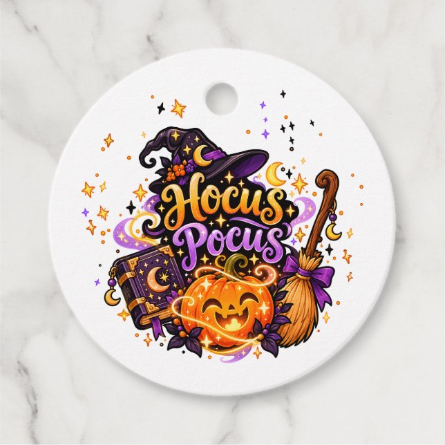 Étiquette de cadeau Halloween Hocus Pocus (Devant)