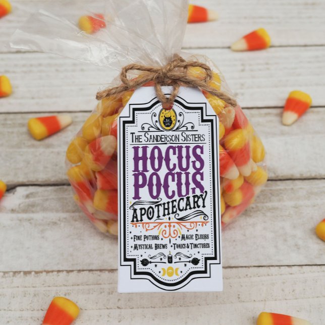 Étiquette de cadeau Halloween Hocus Pocus (Créateur téléchargé)