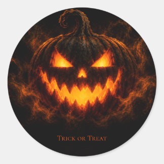 Étiquette de cadeau Halloween Jack-O'-Lantern Lueu
