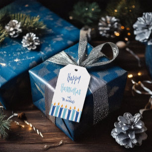 Étiquette de cadeau Hanukkah Joyeux avec Étiquette
