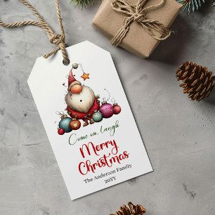 Étiquette de cadeau imprimable du Père Noël vert r