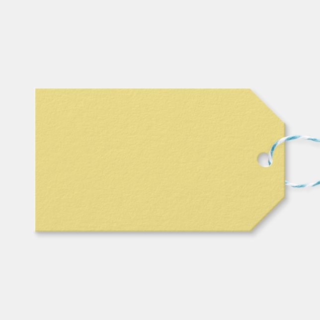 Étiquette de cadeau jaune pastel (Devant (Horizontal))